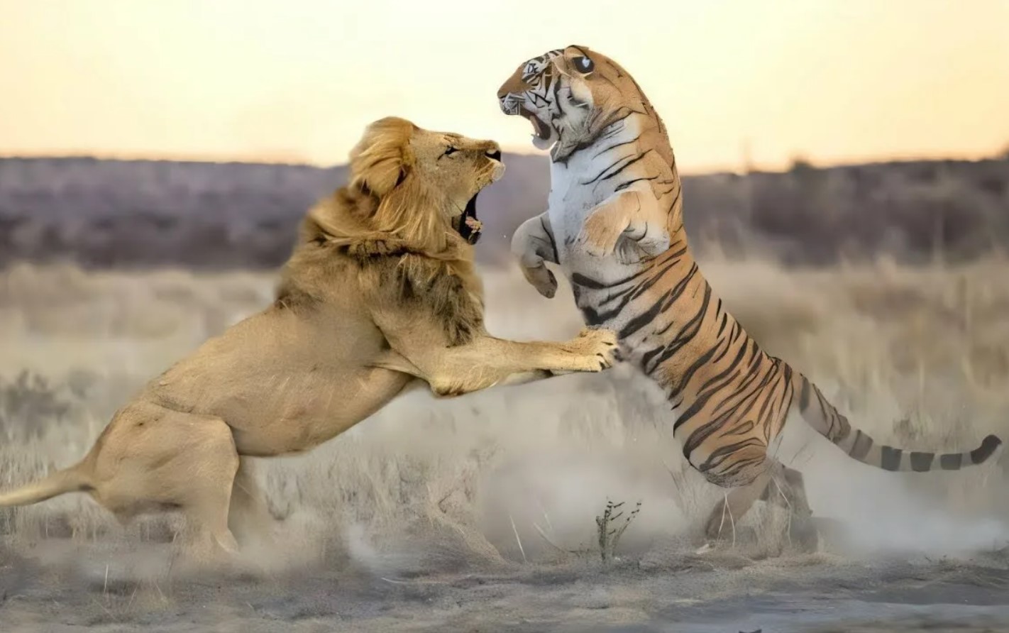 Løve eller tiger: hvem har naturen gjort til den sande mester?