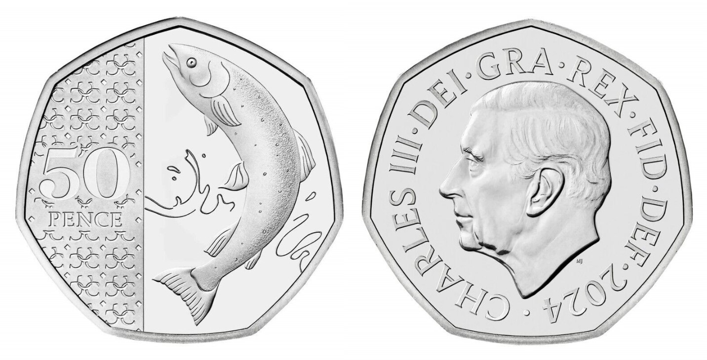 50 pence med laks: sjælden mønt tiltrækker samlernes opmærksomhed