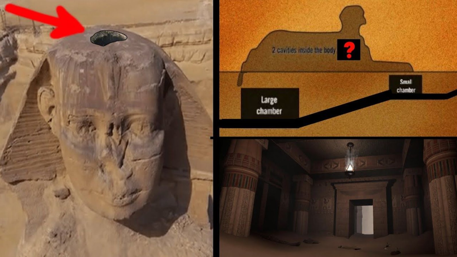 En mine og to mystiske kamre er blevet fundet under den store Sfinks
