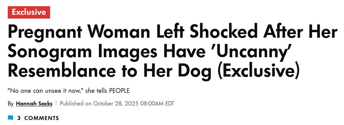 Gravid kvinde chokeret efter at hendes ultralydsbilleder har en 'uhyggelig' lighed med hendes hund